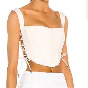 Danielle Guizio Classic Fitted Corset in Vanilla Ice